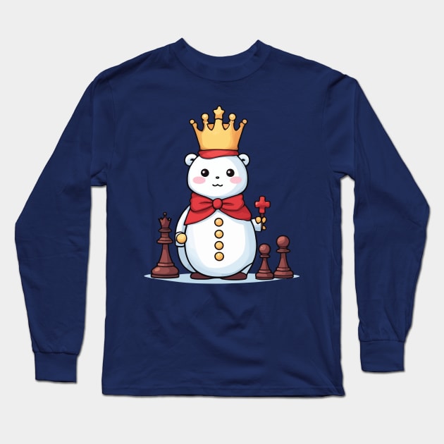 Christmas Chess Snowman Long Sleeve T-Shirt by Rishirt